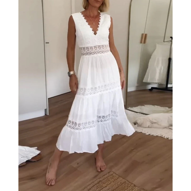 Aurélie™ | Elegant Blondekjole med V-udskæring