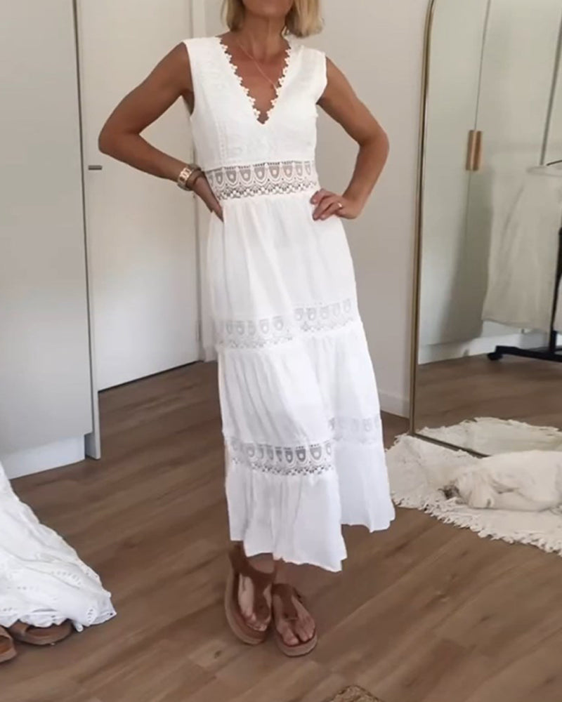 Aurélie™ | Elegant Blondekjole med V-udskæring
