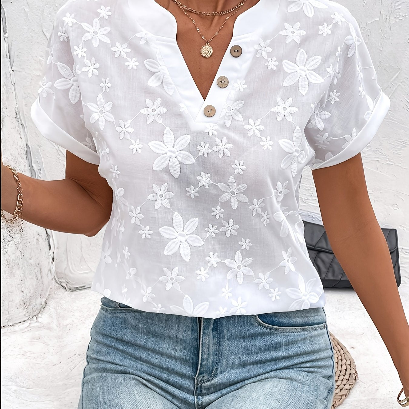Signe | Luksuriøs sommerbluse med blomsterprint