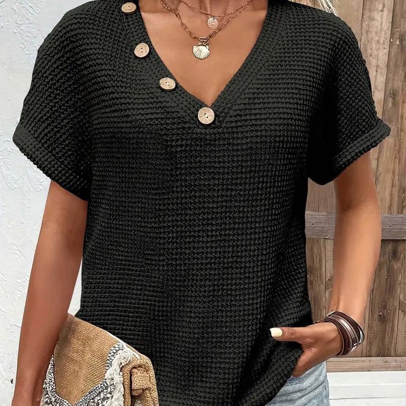 Lindse™ | Elegant Kortærmet V-hals Top