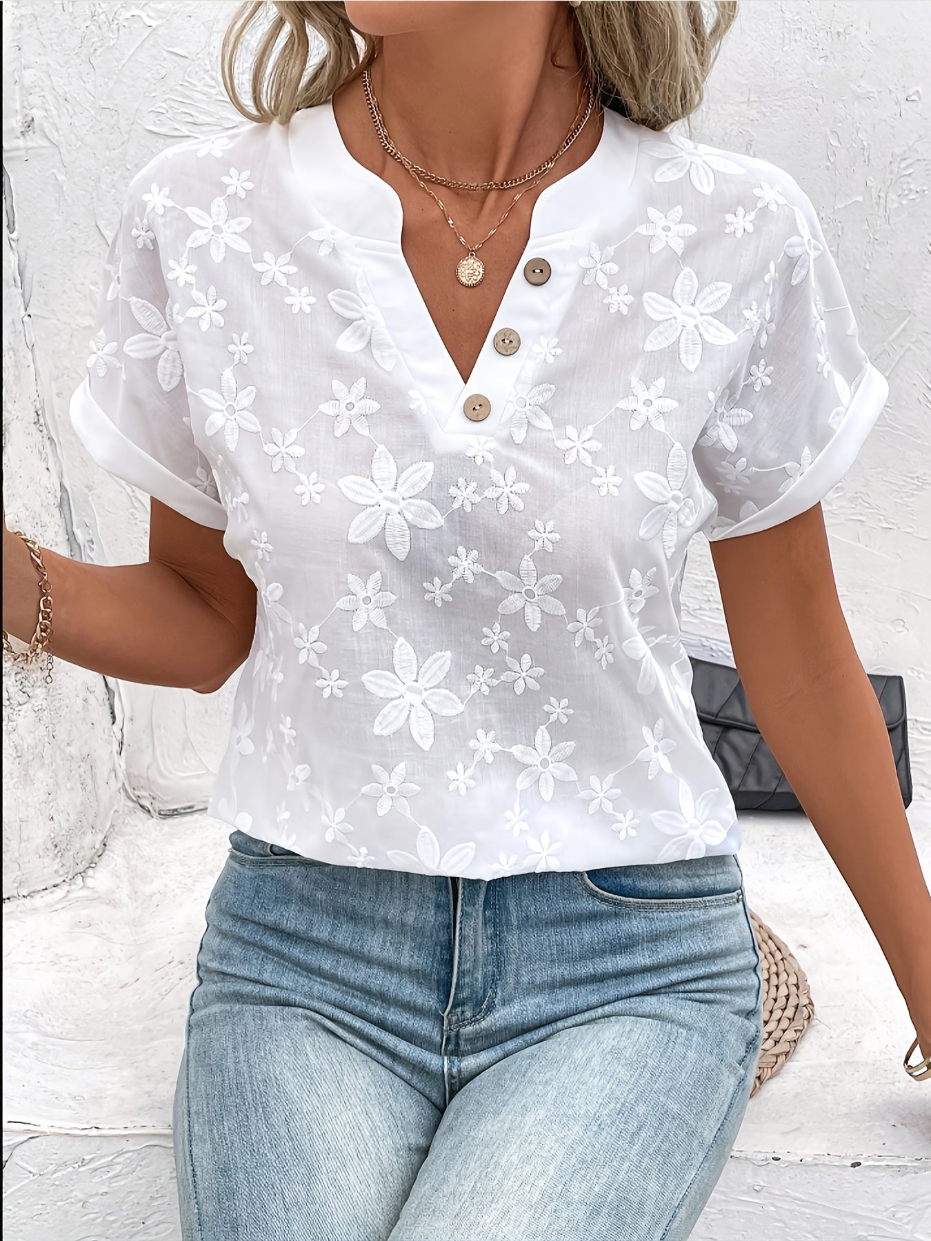 Signe | Luksuriøs sommerbluse med blomsterprint