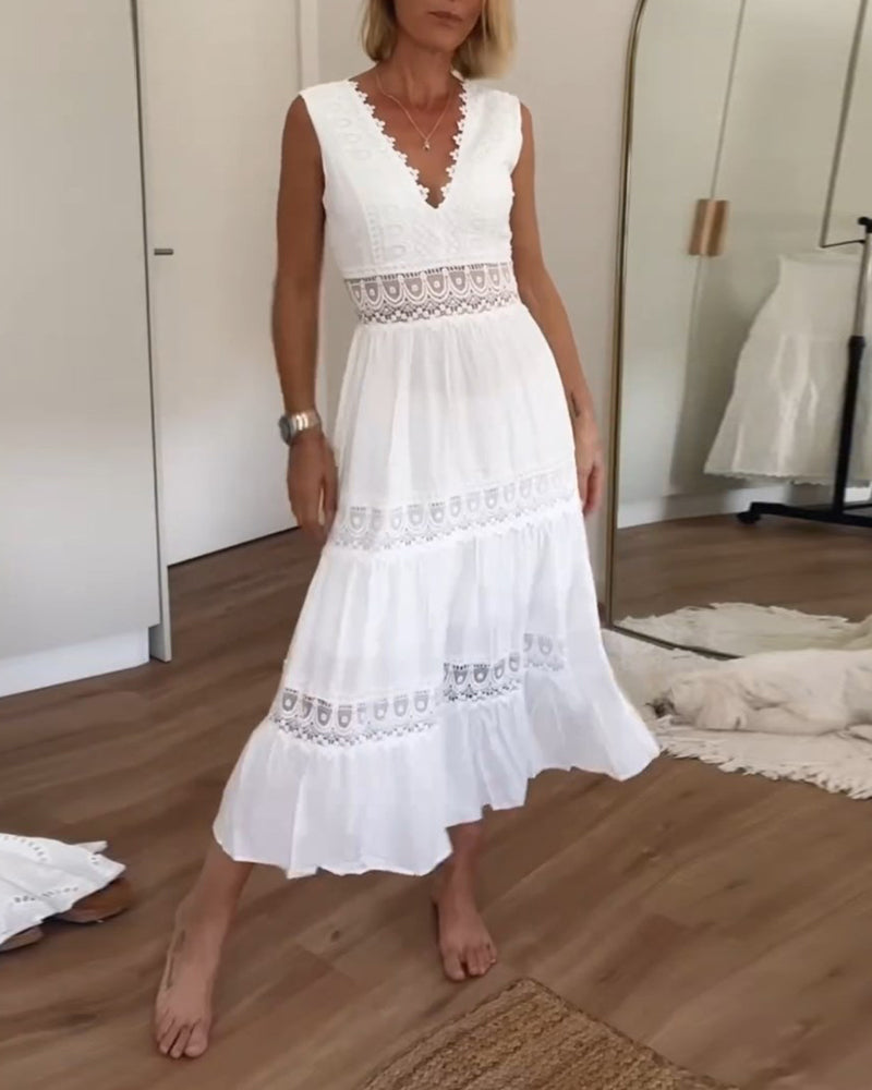 Aurélie™ | Elegant Blondekjole med V-udskæring