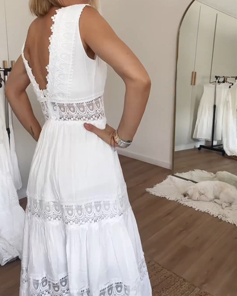 Aurélie™ | Elegant Blondekjole med V-udskæring